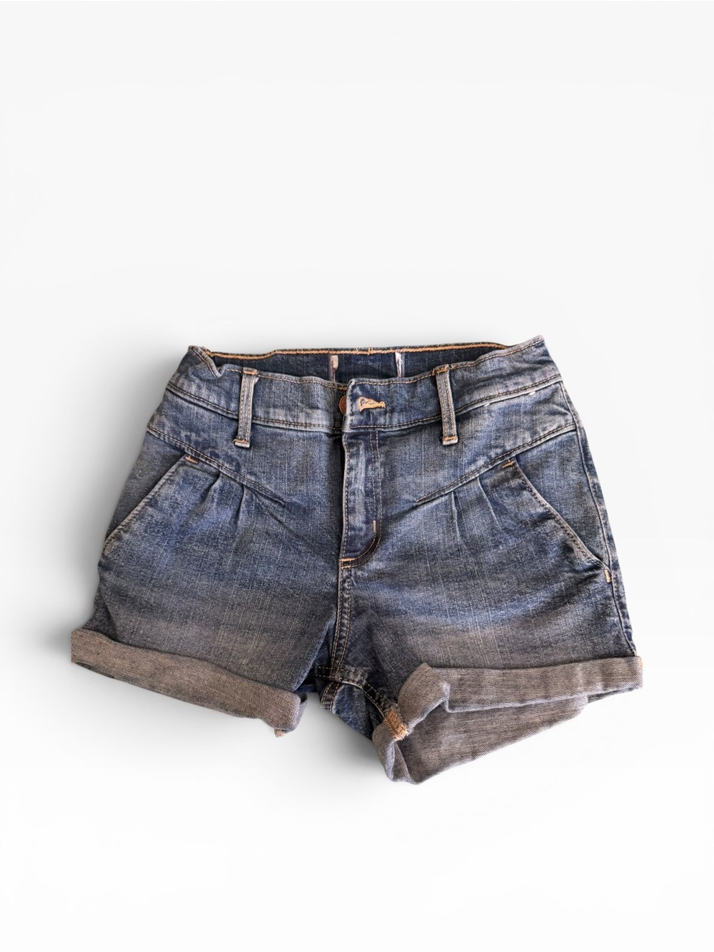 Abercrombie & Fitch ‘mini‎ mom’ high-rise, Blue Rolled-Hem Denim Shorts - GIRLS